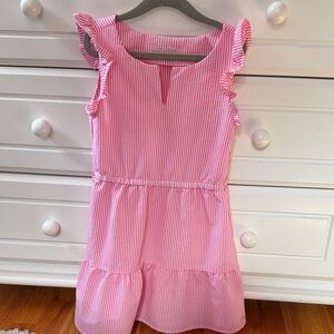 Vineyard Vines Performance Pink Striped Kids Dress